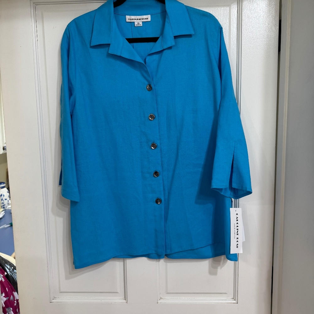 SALE NEW with Tags Caroline Rose Top Blue sz XS/S